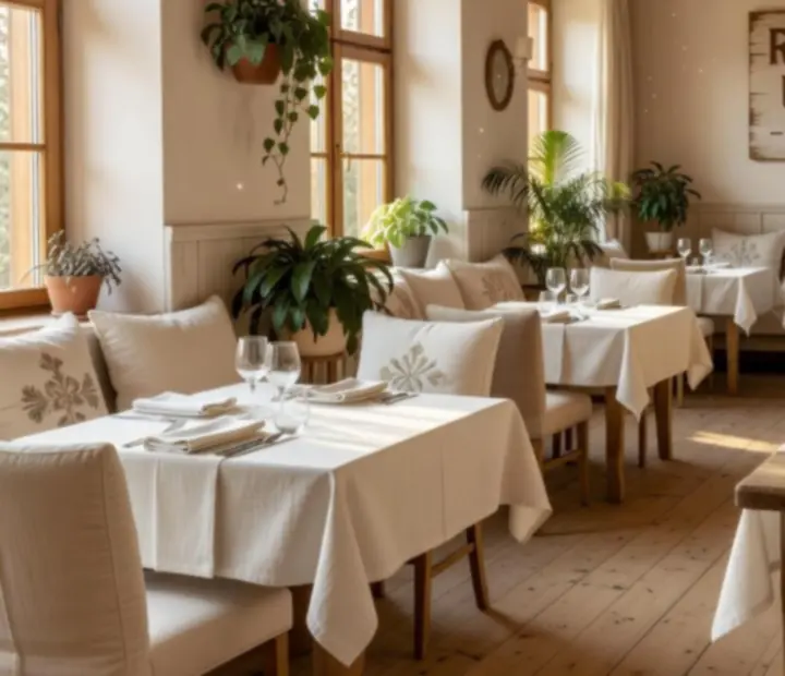 Prosvětlený interiér restaurace BrightChoiceCZ s výhledem do privátního pokerového salonu